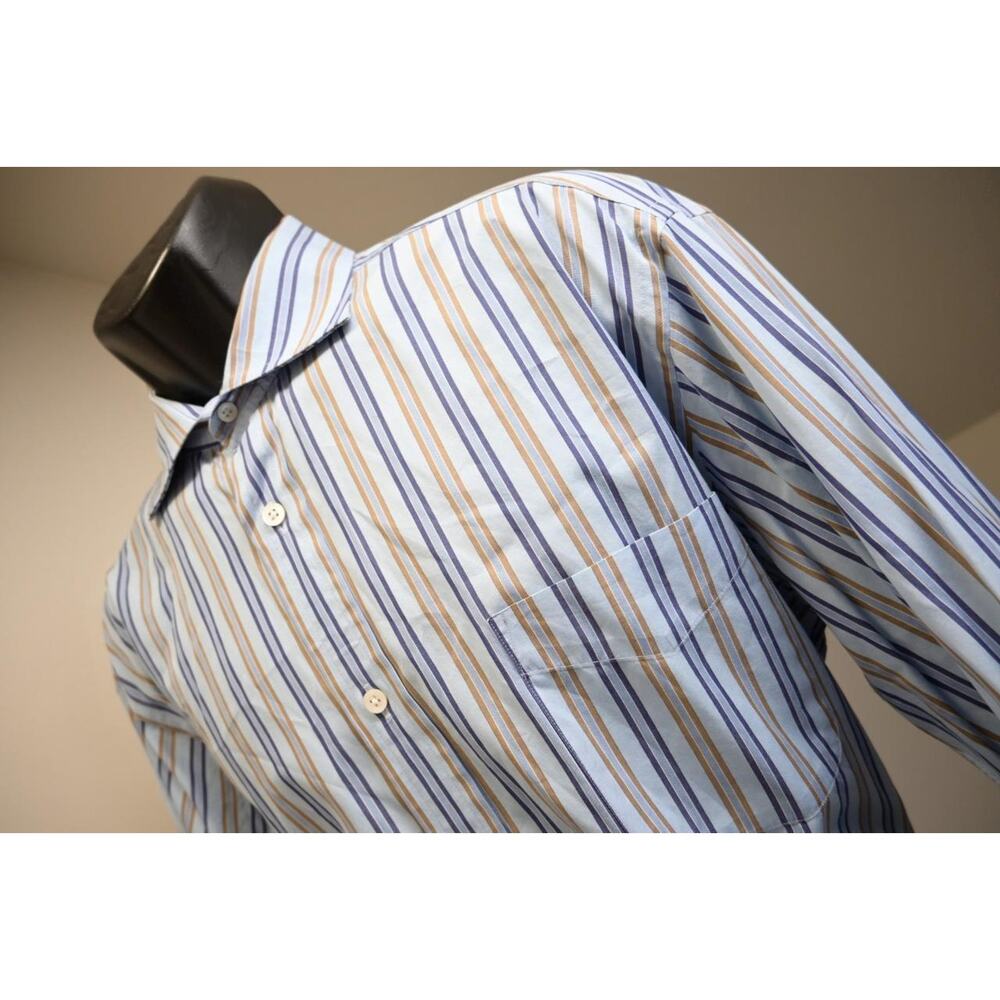 Faconnable France Dress Shirt Made In USA‎ French Cuff Striped Mens Size XL Long